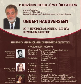 V. Gregor József Országos Énekverseny Székesfehérváron